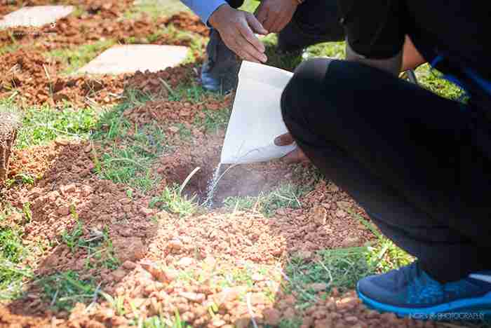  現行的樹葬做法，多為直接將紙袋中的骨灰倒入穴內，紙袋則可回收再利用