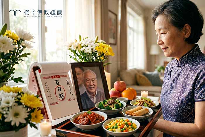 家屬凝聚一心進行百日與對年祭祀，是給予往生者最誠摯的祝福。